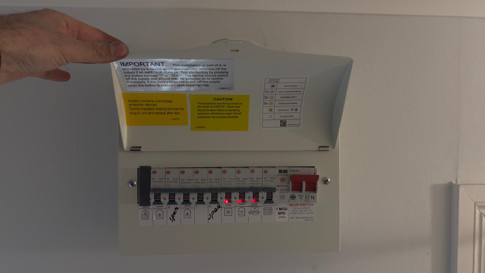 Modern consumer unit installed by AVAG Electrical in London